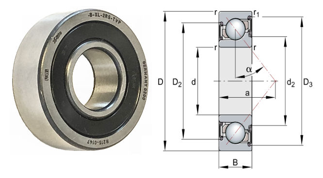 High Precision P4 grade Angular Contact Ball bearing 7207-B-2RS-TVP 35x72x17 mm for machine tool spindle
