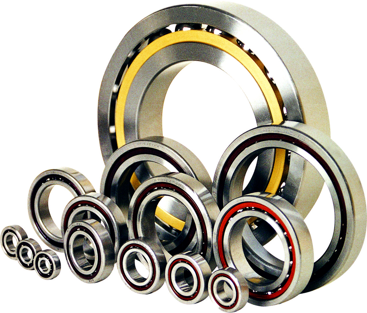 Nylon Cage Single Row Angular Contact Bearing , Air Compressor